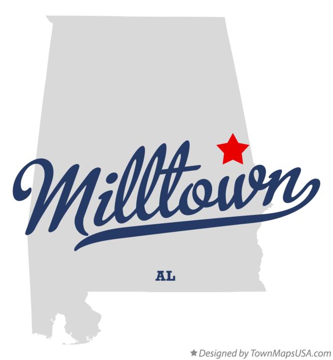 Map of Milltown Alabama AL
