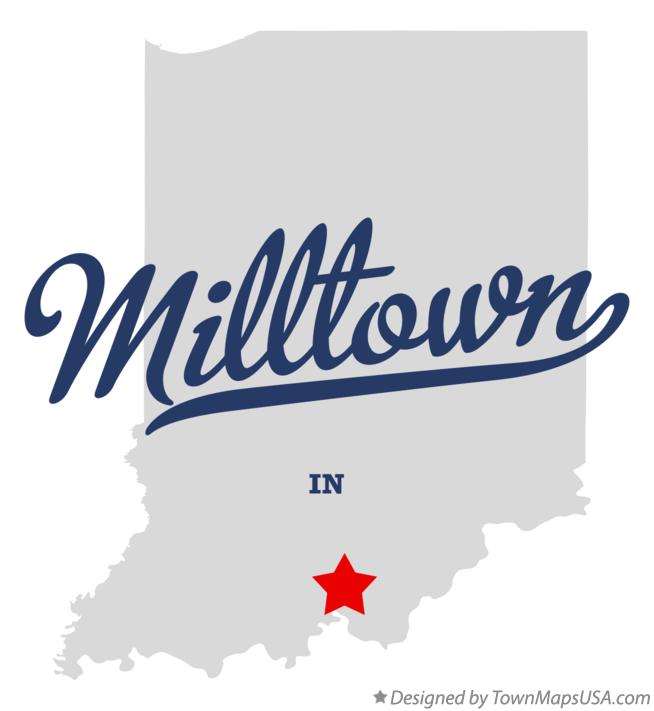 Map of Milltown Indiana IN