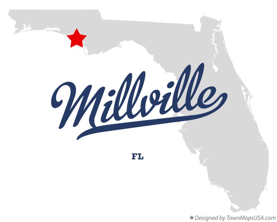 Map of Millville Florida FL