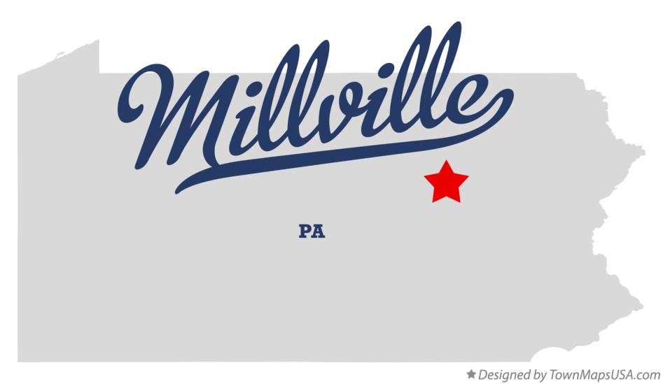 Map of Millville Pennsylvania PA
