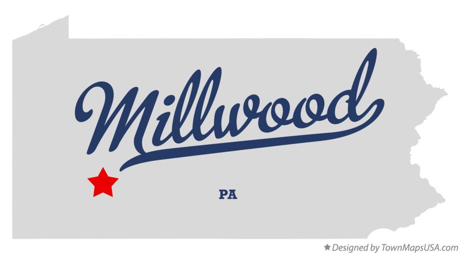 Map of Millwood Pennsylvania PA