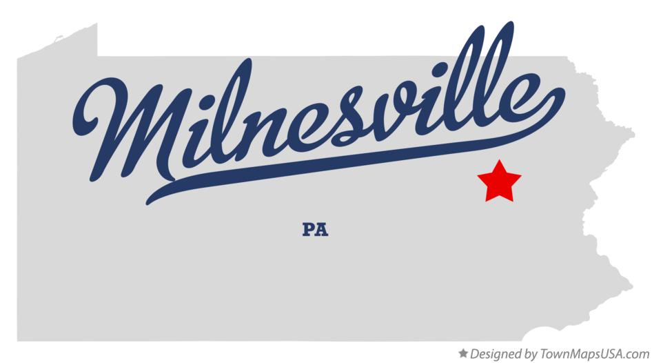 Map of Milnesville Pennsylvania PA