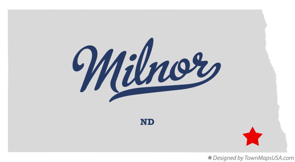 Map of Milnor North Dakota ND