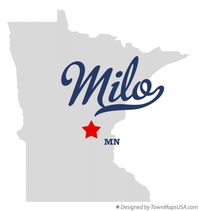 Map of Milo Minnesota MN