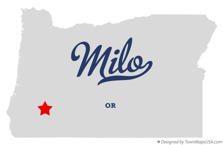 Map of Milo Oregon OR