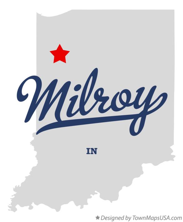 Map of Milroy Indiana IN