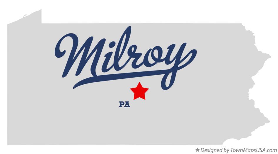 Map of Milroy Pennsylvania PA