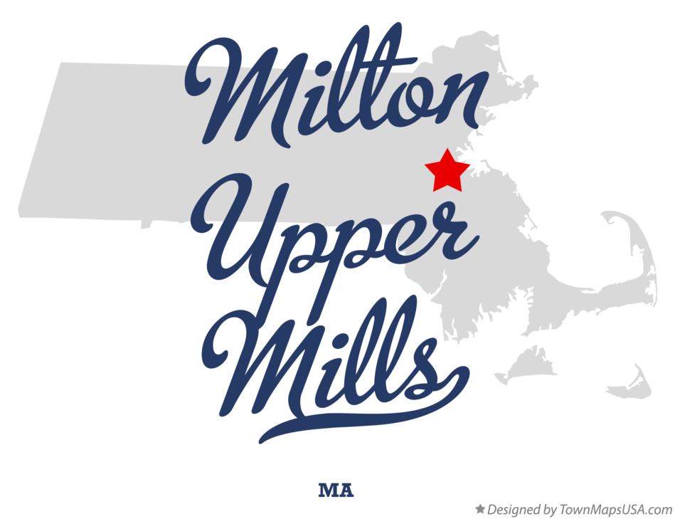 Map of Milton Upper Mills Massachusetts MA