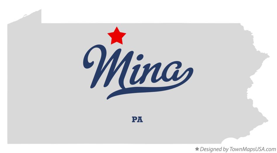 Map of Mina Pennsylvania PA