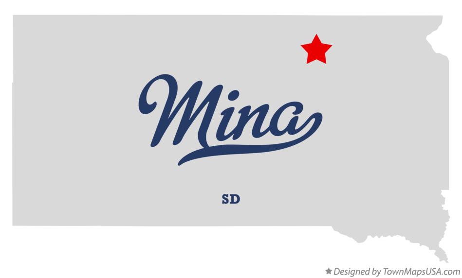 Map of Mina South Dakota SD