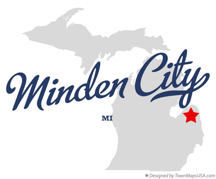 Map of Minden City Michigan MI