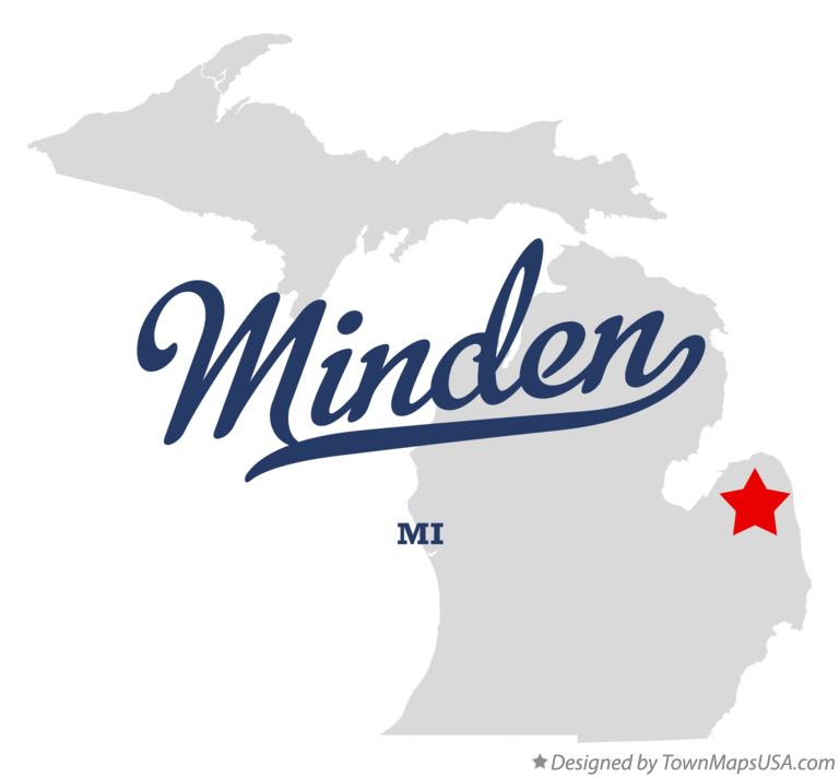 Map of Minden Michigan MI