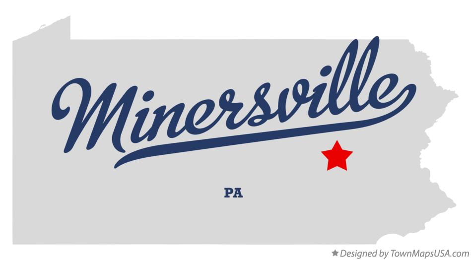 Map of Minersville Pennsylvania PA
