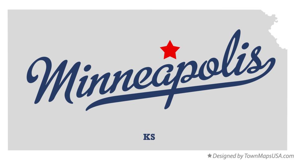 Map of Minneapolis Kansas KS