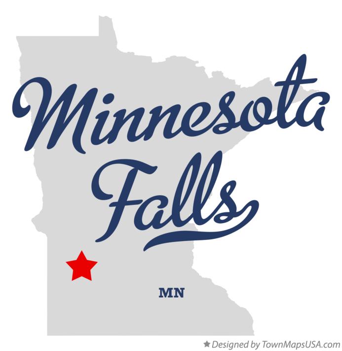 Map of Minnesota Falls Minnesota MN