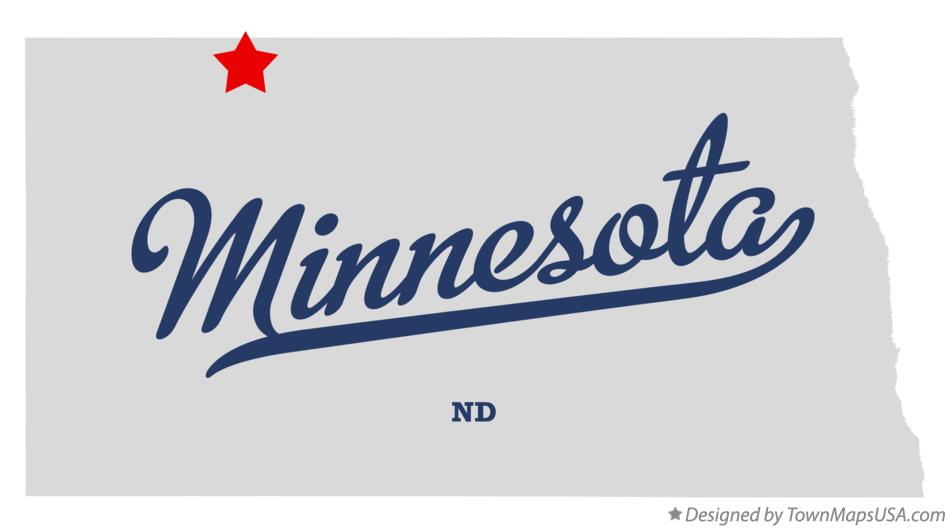Map of Minnesota North Dakota ND