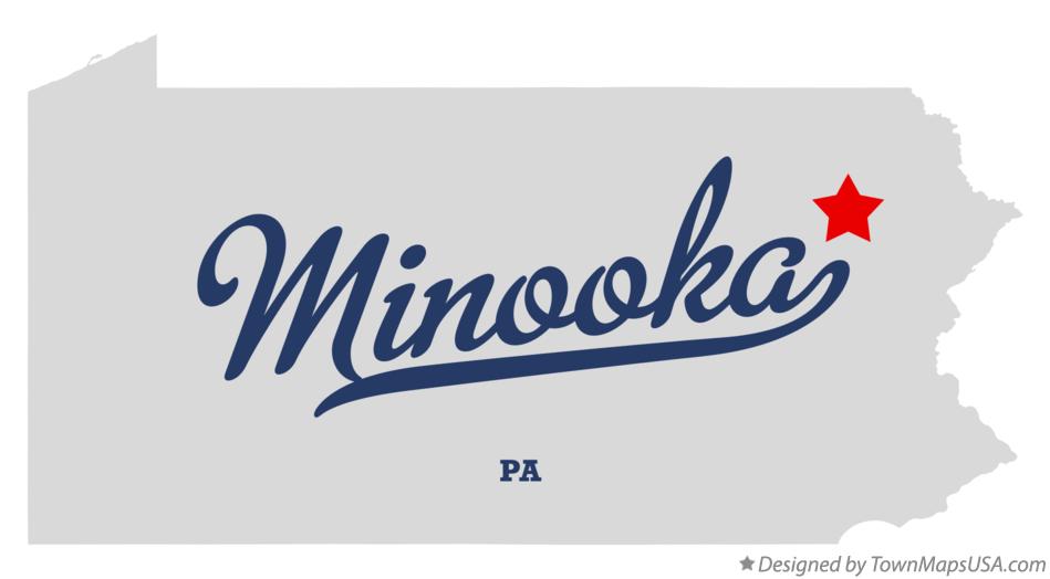 Map of Minooka Pennsylvania PA