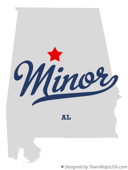 Map of Minor Alabama AL