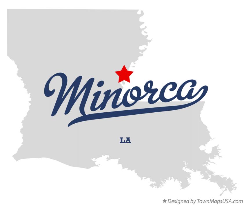 Map of Minorca Louisiana LA