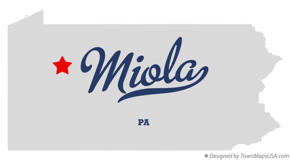 Map of Miola Pennsylvania PA