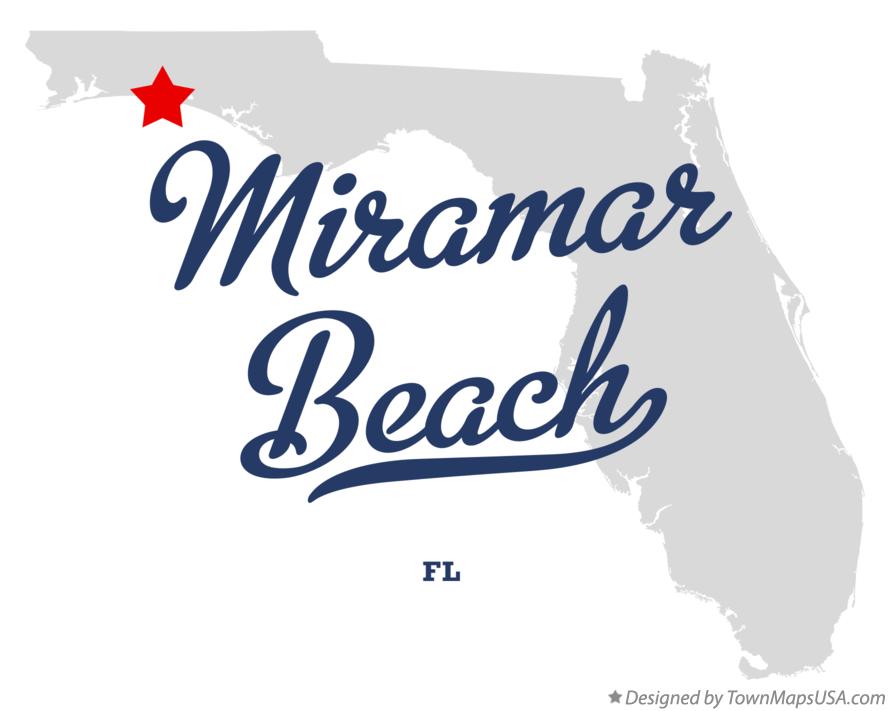 Map of Miramar Beach Florida FL