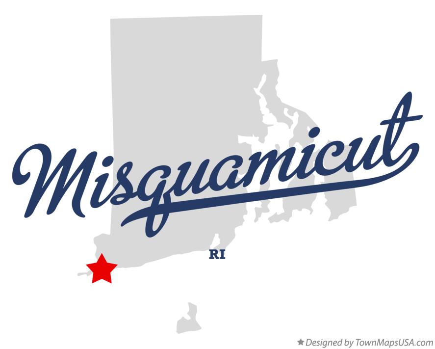 Map of Misquamicut Rhode Island RI