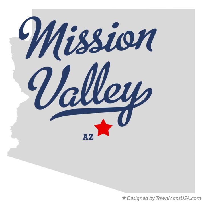 Map of Mission Valley Arizona AZ