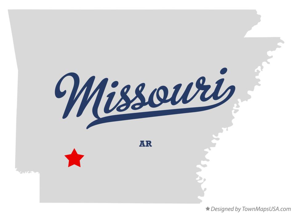 Map of Missouri Arkansas AR