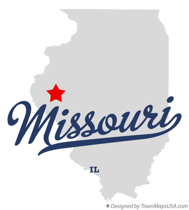Map of Missouri Illinois IL