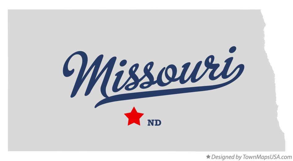 Map of Missouri North Dakota ND