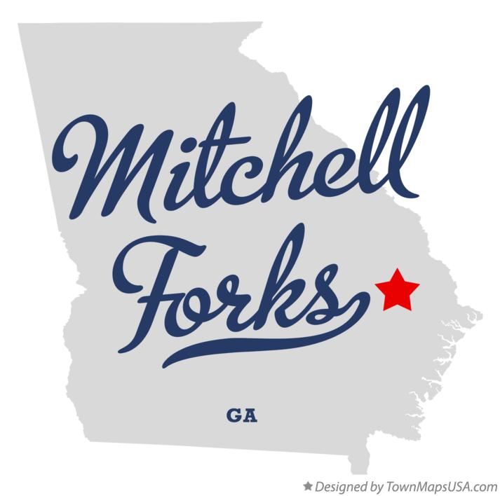 Map of Mitchell Forks Georgia GA