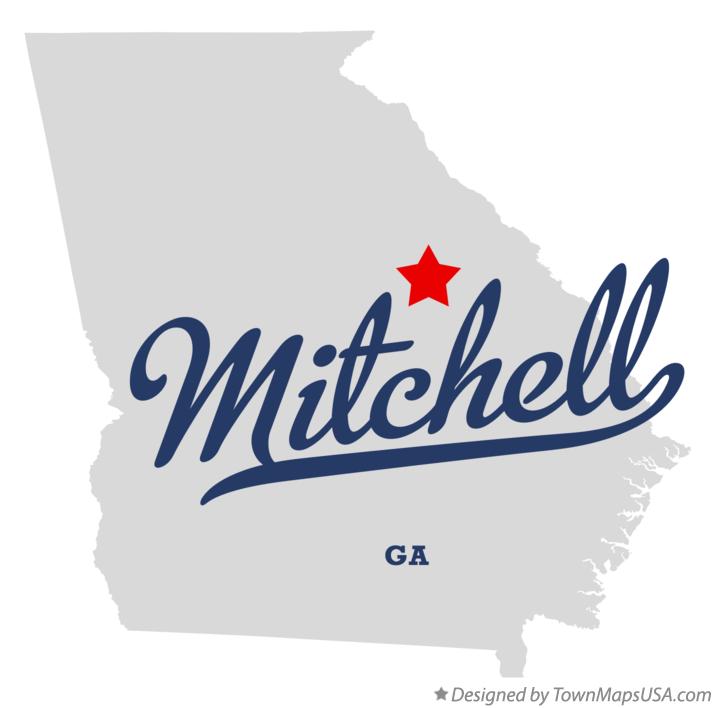 Map of Mitchell Georgia GA