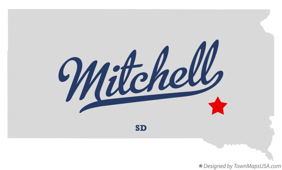 Map of Mitchell South Dakota SD
