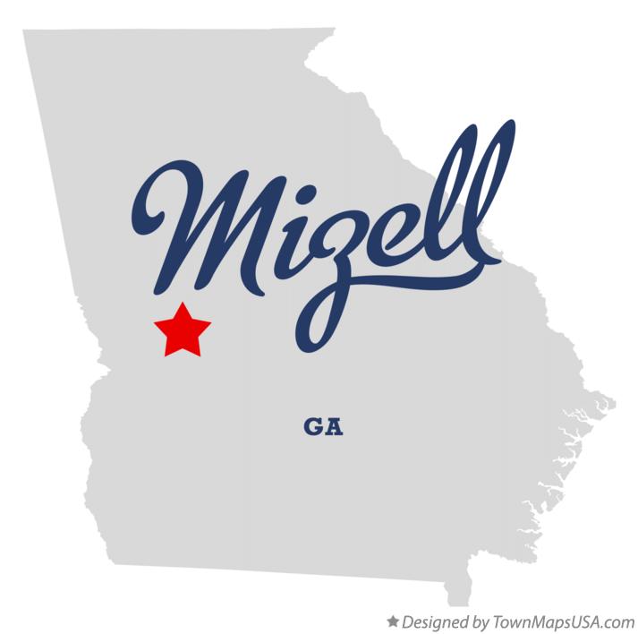 Map of Mizell Georgia GA