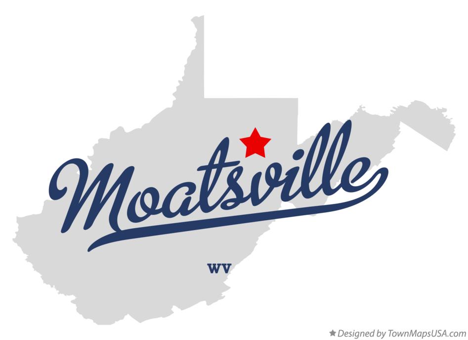 Map of Moatsville West Virginia WV