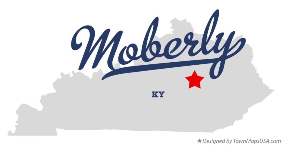Map of Moberly Kentucky KY