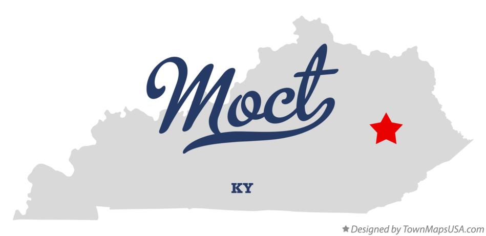 Map of Moct Kentucky KY