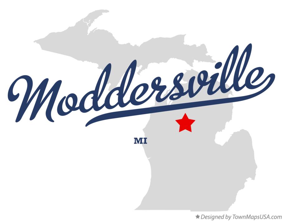 Map of Moddersville Michigan MI
