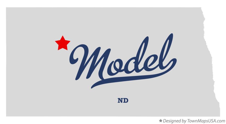 Map of Model North Dakota ND