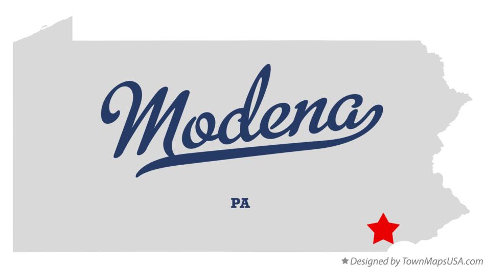 Map of Modena Pennsylvania PA