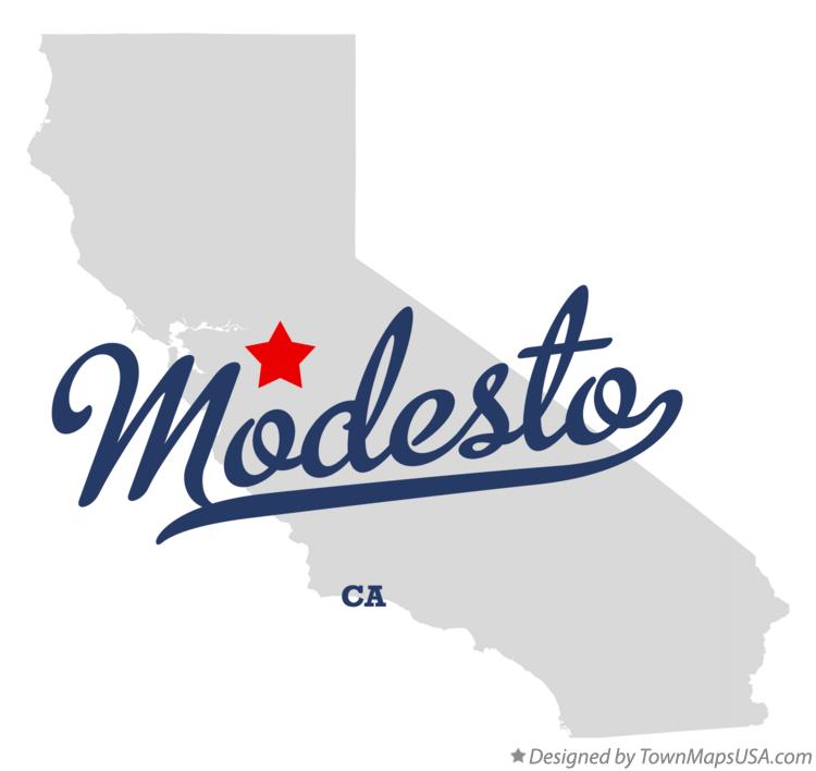 Map of Modesto California CA