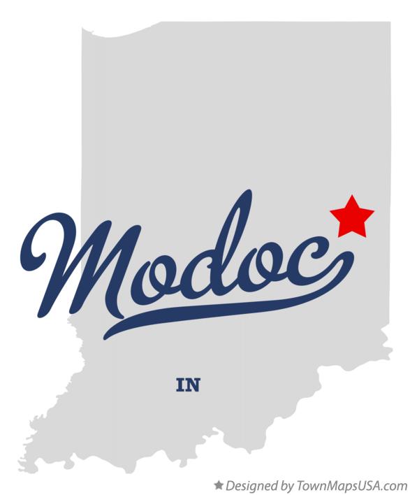Map of Modoc Indiana IN