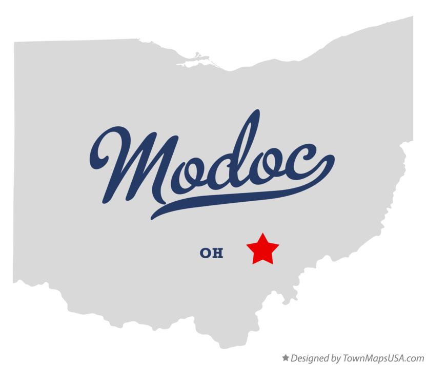 Map of Modoc Ohio OH