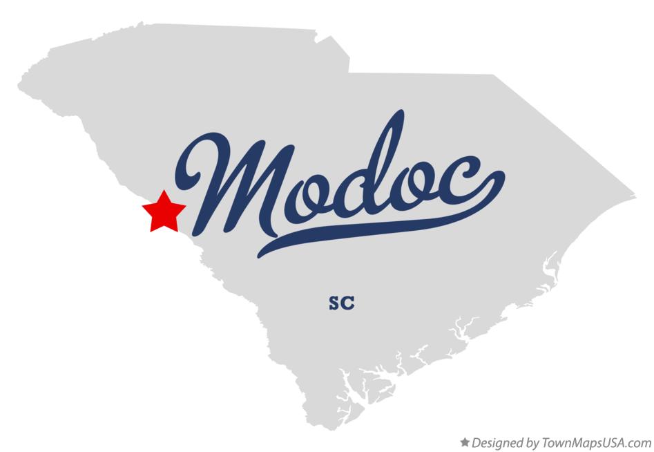 Map of Modoc South Carolina SC