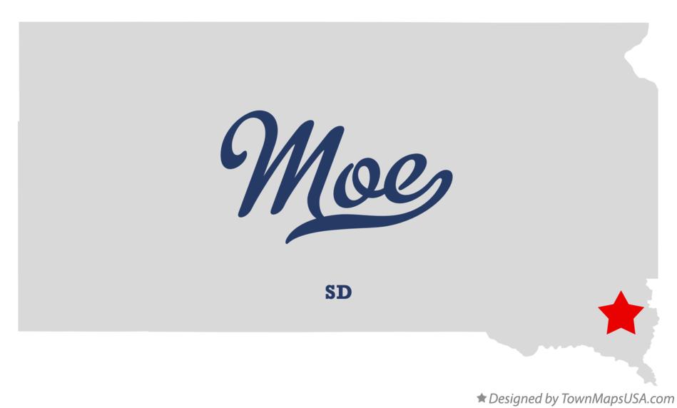 Map of Moe South Dakota SD