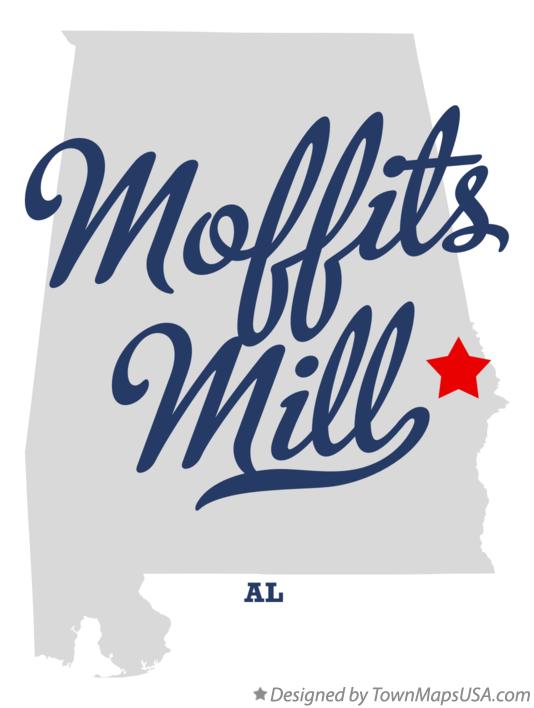 Map of Moffits Mill Alabama AL