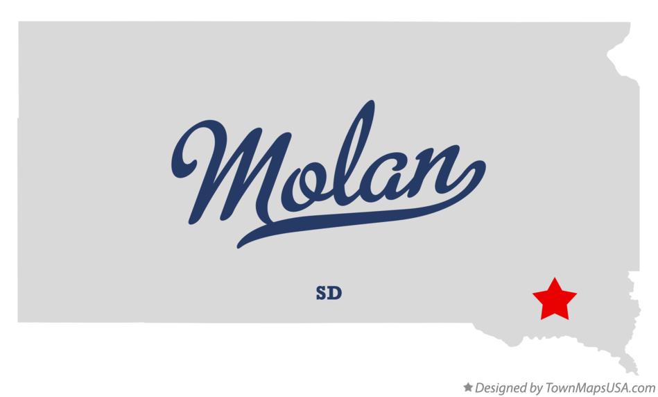 Map of Molan South Dakota SD