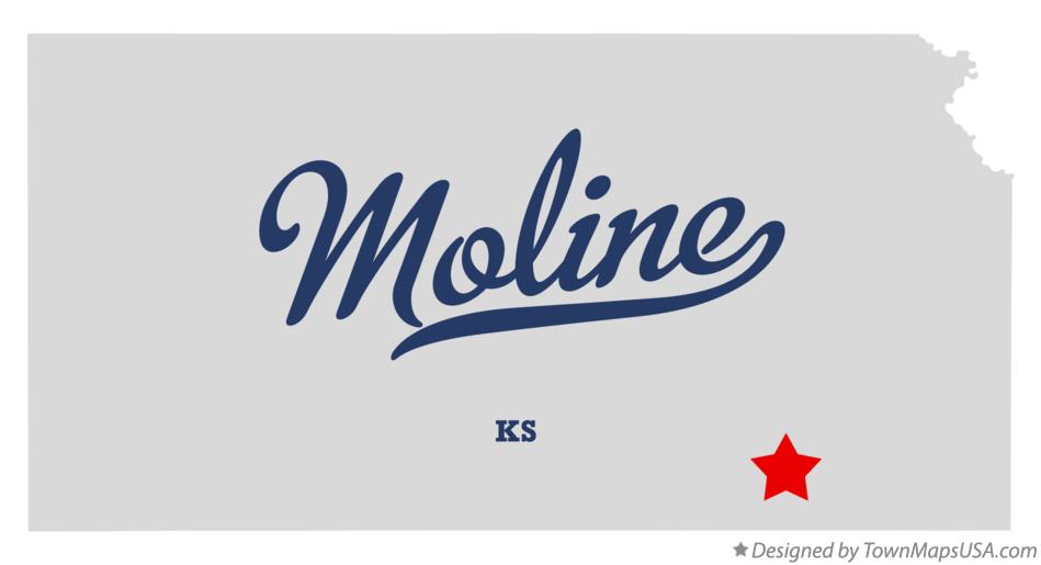 Map of Moline Kansas KS