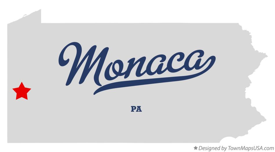 Map of Monaca Pennsylvania PA