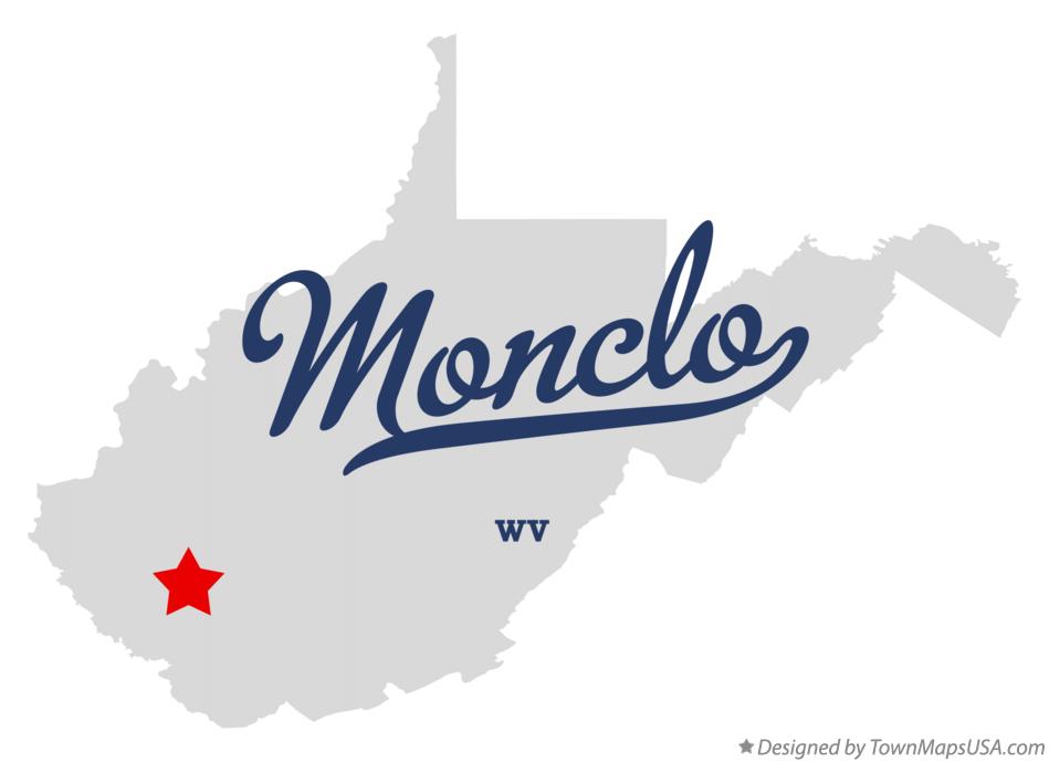 Map of Monclo West Virginia WV